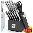 thumbnail image 1 of imarku Knife Set with Block, 14 Pcs High Carbon Stainless Steel Kitchen Knife Set, Built-in Sharpener, Dishwasher Safe, Black, 1 of 6