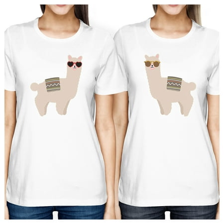 Llamas With Sunglasses Cute Design Best Friend Matching Shirts Gift