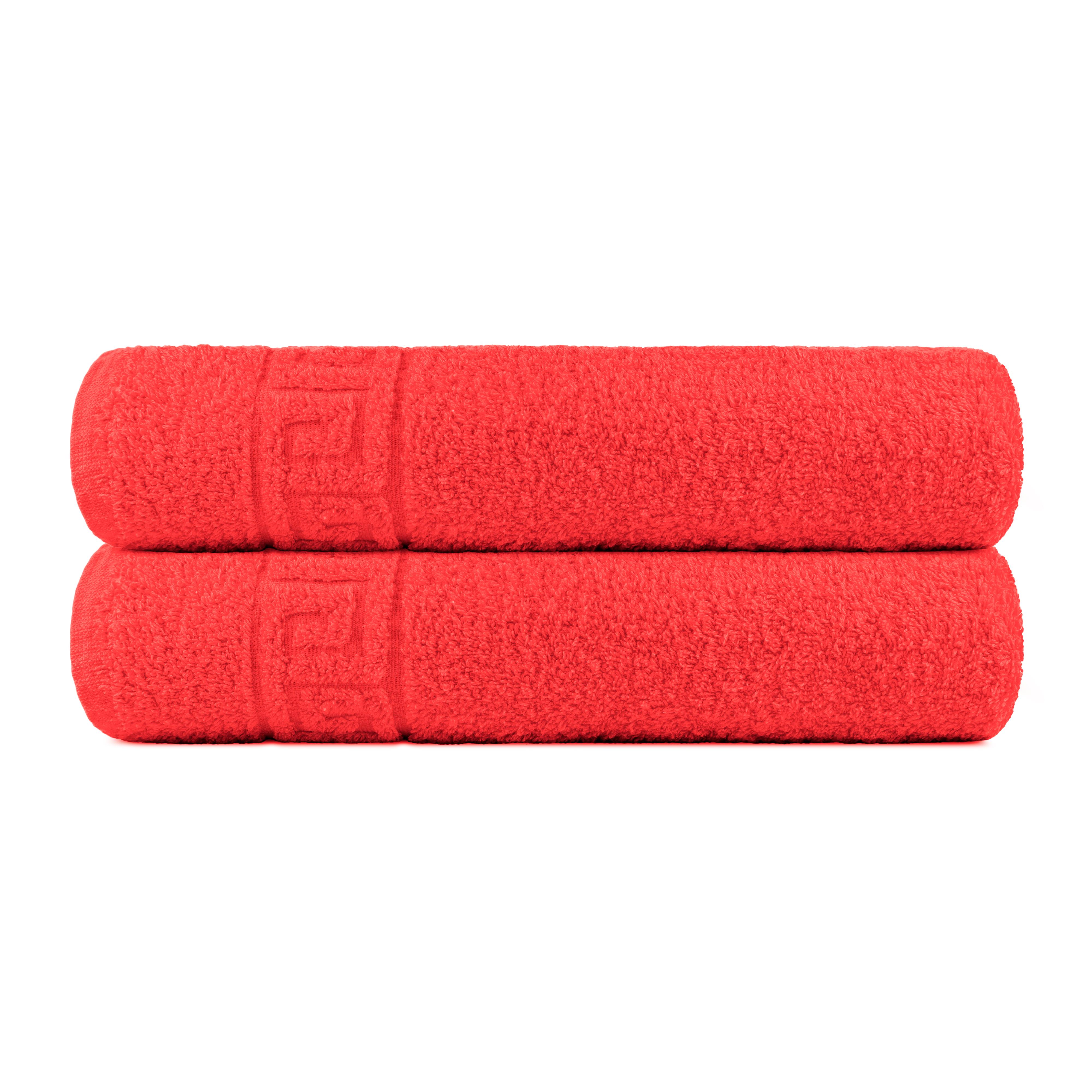 2 Piece 100 Cotton Hand/Bath Towel with Color Options Red Bath 28x56