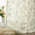 thumbnail image 3 of Linen Floral Farmhouse Curtains Green Curtains 90 Inch Length Drapes for Living Room Bedroom Pattern Light Filtering Country Vintage Curtain Grommet Top, 2 Panels, Green on Beige, 3 of 7