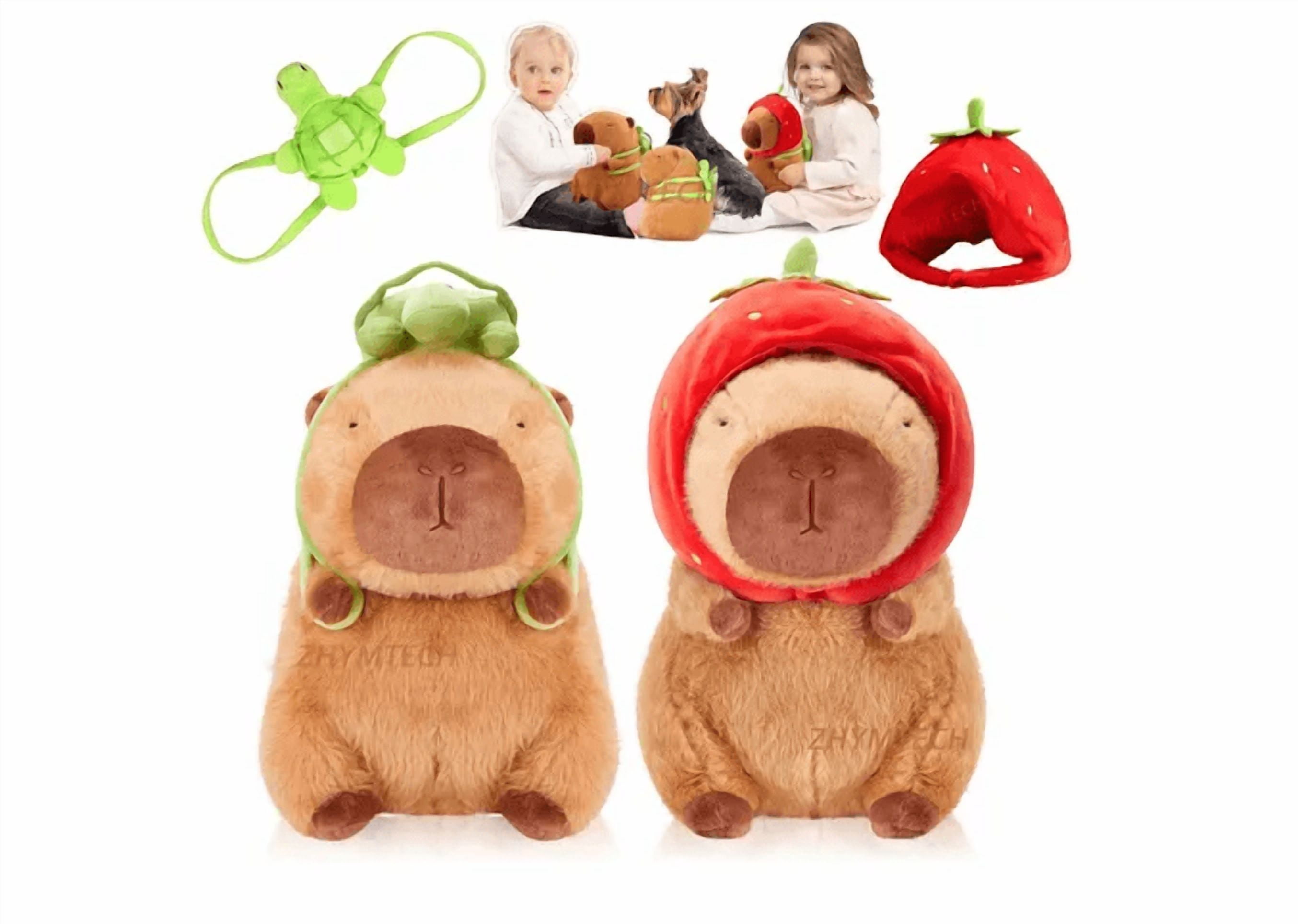 Peluche Capibara Con Mochila Tortuga – 18 Cm, Súper Suave, Decorativo, Regalo Kawaii Para Niños Y Coleccionistas