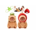 thumbnail image 1 of Muñeco De Peluche Capibara Xtellar color cafe Con Mochila De Tortuga Y Sombrero 2pz, 1 of 4
