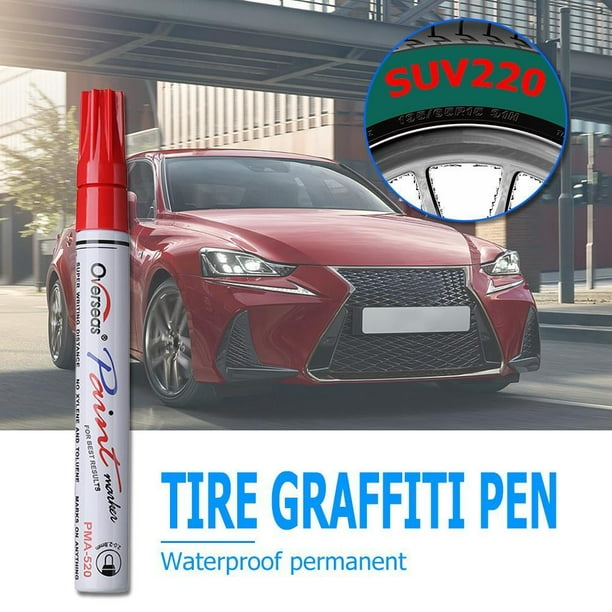 Bolígrafo Rotulador de pintura permanente para neumáticos de coche, resistente al agua, Universal, rotulador de grafiti