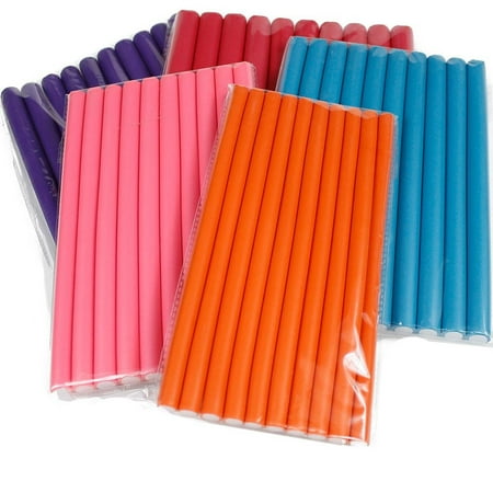 Hair Foam Curler Roller Set 10 Twist Curls Flexi Rods Reusable