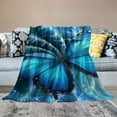thumbnail image 2 of Creowell Blue Butterfly Printed Blanket Throw Lightweight Super Soft Micro  Throw Blankets Fit Couch Bed Living Room Sofa Chair, 2 of 6