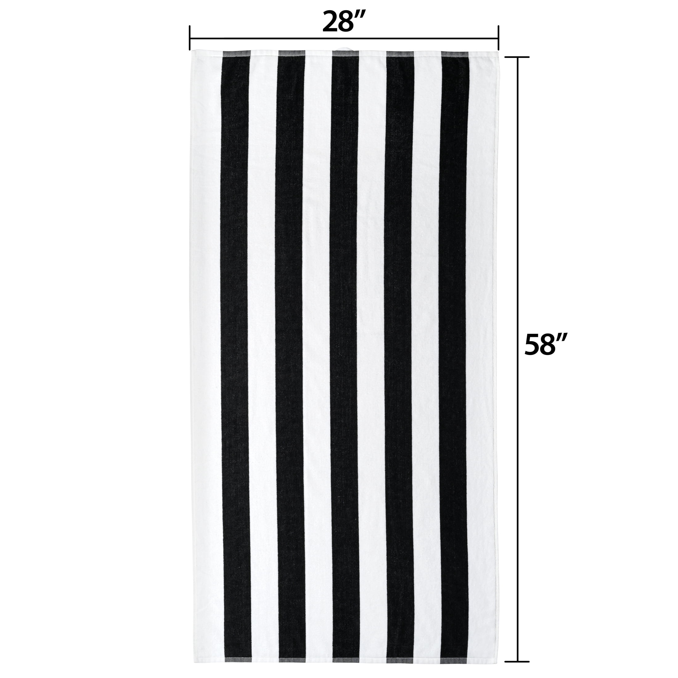 Mainstays Cabana Stripe Cotton Blend Beach Towel, 58 x 28, B