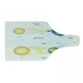 thumbnail image 1 of Science Cutting Board, Solar and Lunar Eclipse Planet Earth Sun Moon Orbit Astronomy Science, Decorative Tempered Glass Cutting and Serving Board, Wine Bottle Shape, Blue Green Mustard, by Ambesonne, 1 of 1