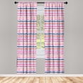 thumbnail image 2 of Ambesonne Watercolor Curtains, Grunge Wavy Zigzags Fun, Pair of 28"x84", Pink Coral and Royal Blue, 2 of 4