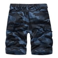 thumbnail image 2 of SWSMCLT Men's Cargo Shorts Camo Casual Fashion Short Loose with Pocket Summer Full Cotton Knee Length Lightweight Camouflage Printed Blue 42, 2 of 2