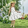 thumbnail image 2 of FamilyThread Girls Cute Print Sleeveless Dresses Spaghetti Strap Summer Swing Twirly Sundress Casual A-Line Dress For 4-14Y, 2 of 7