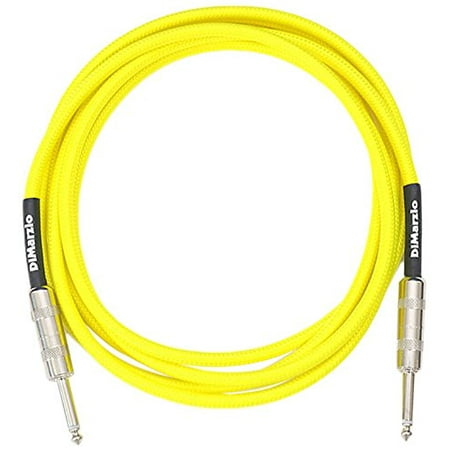 DiMarzio Neon Overbraid Instrument Cable Yellow 10 ft