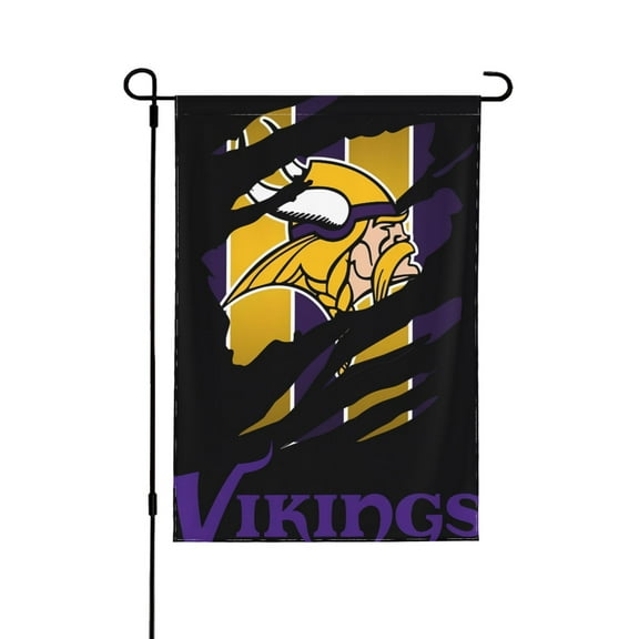 Minnesota Football Team Garden Flag 12.5"x18" Indoor and Outdoor Decoration Double Sided Flag Banner Support Flag Yard Garden Football Theme Flag Fan Gift