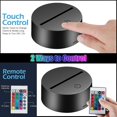 thumbnail image 4 of 3d Led Light Lamp Base, 4 Sets Acrylic Light Base With Remote Control & Touch Control, 16 Colors 4 Modes Led Display Base, Decorative Lights For Bedr, 4 of 5
