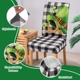 thumbnail image 5 of St Patricks Day Chair Covers Set of 6 Shamrock Gnome Dining Chair Seat Cover Stretch Removable Green Chair Slipcover Protector for St Patrick''s Dining Room Kitchen Home Decor, 5 of 6