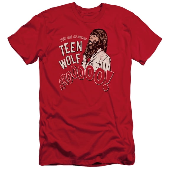 Teen Wolf Animal Adult 30/1 T-Shirt Red