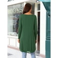 thumbnail image 4 of DARING DIVA Women's High Low Hem Lace Trim Flowy Blouses S Deep Green, 4 of 6