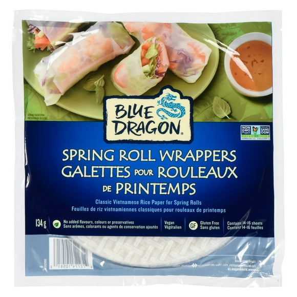 Blue Dragon Spring Roll Wrappers, 134gr