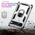 thumbnail image 5 of SaniMore Tri-layer Case for Google Pixel 8A 2023, 360° Rotating Holder/Kickstand Rugged PC Back + TPU Bumper Magnetic Car Mount Anti-fingerprint Anti-fall Heavy Duty Protective Case, Silver, 5 of 6