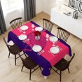 thumbnail image 6 of Pink Navy Blue Flamingo Table Cloth Waterproof Tablecloths, Summer Beach Coastal Modern Art Tablecloth Dining Table Cover for Kitchen Party Tabletop Outdoor, Rectangle Tablecloth 54x108 Inch, 6 of 9
