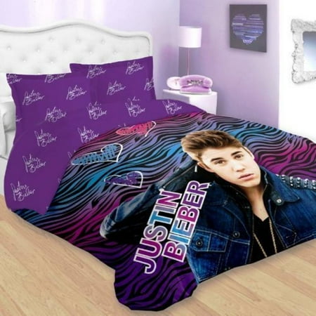 Justin Bieber Bedding Set Compare Prices At Nextag Justin Bieber Blue Pink Zebra Comforter Set Twin Size 2 P