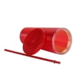 thumbnail image 2 of Vaso Con Popote Mainstays Textura Rojo 700 ml, 2 of 3
