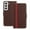 Brown, variant on Allytechgroup Flip Wallet Phone Case for Samsung Galaxy S22, RFID Blocking PU Leather Built-in Credit Card Slot Stand Shockproof Full Body Protective for Samsung Galaxy S22, Red