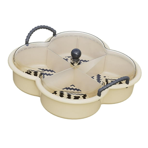 Plato para aperitivos, plato de almacenamiento de frutas secas, plato para aperitivos, plato para servir aperitivos fácil de limpiar, platos para , Mango negro mayimx Bandeja para servir refrigerios