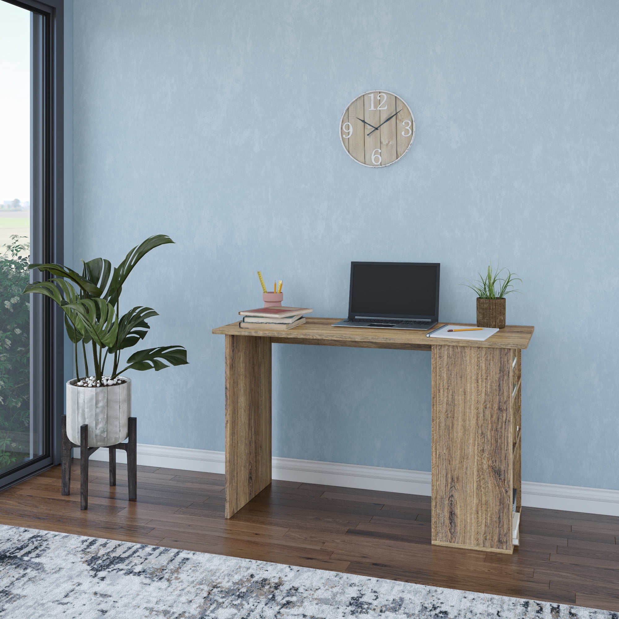 Ada Home Decor Furniture 3 Tier Walnut Tullock Modern Desk