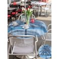 thumbnail image 5 of Outdoor Tablecloth with Umbrella Hole for Patio/Picnic/Party/Camping, Navy Blue Palm Tree Waterproof Table Cloth Round Cover Washable, Coastal Tropical Trees Vintage Summer (Dia 54"), 5 of 9
