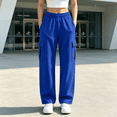 thumbnail image 4 of ATENAR Womens Pants,Pants for Women,Soft,Stretch Fabric,Pockets,Casual,Blue,L, 4 of 8