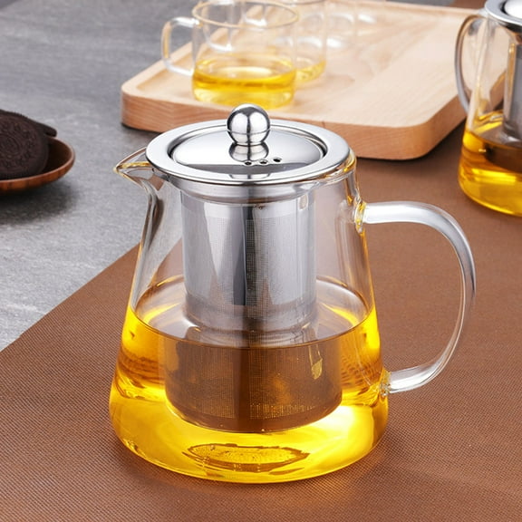 ibasenice Glass Tea Pot with Infuser for Home Use Multi Color Stovetop Teapot 3.5L