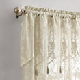 thumbnail image 2 of Warm Home Designs 1 Brown Linen Color 54” (W) x 22” (L) Semi Sheer Lace Kitchen Valance with 4 Tassels. L Linen Valance, 2 of 3