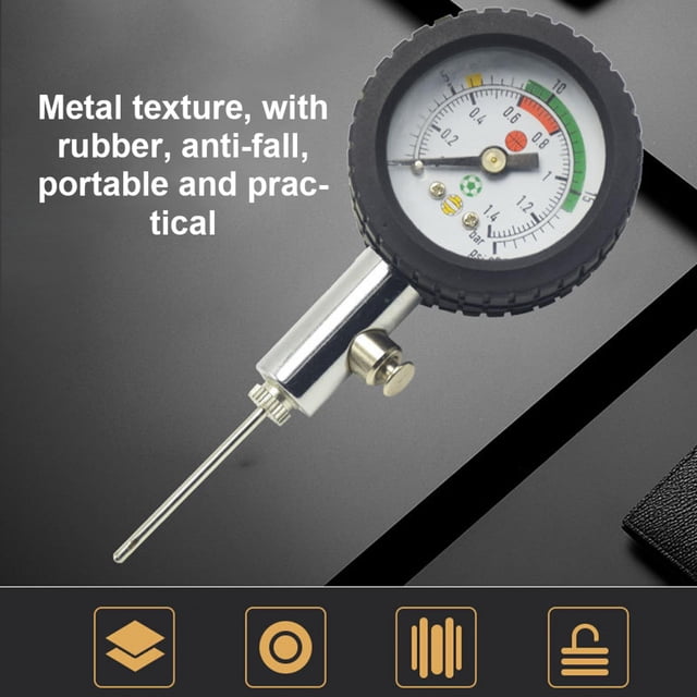 LHCER Football Pressure Gauge,Basketball Pressure Gauge,Portable Football Pointer Pressure Gauge Inner Pressure Measurement Table for Basketball Volleyball Soccer Ball