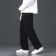 thumbnail image 4 of Pantalones largos para hombre, de color liso, de lana de celdas en barbecho, con bolsillos y cordón, pantalones de polar, pantalones de pana., 4 of 5