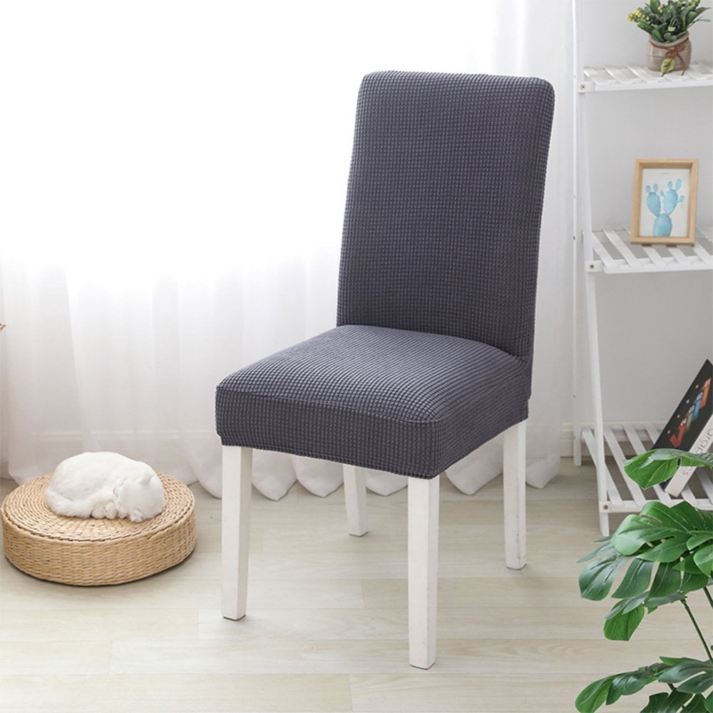Lot De 4 Housses Pour Chaise – Extensibles, Lavables, Pour Salle à Manger, Cuisine, Hôtel – Tissu élastique (noir)