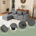 thumbnail image 6 of WestinTrends Hearthside 99" Modular Corduroy L-Shaped Sectional Sofa and Chaise With USB/Type-C Ports and Side Pockets, Gray, 6 of 15