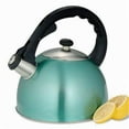 thumbnail image 1 of Evco International 77007 Satin Splendor 2.8 Qt Whistling Metallic Aqua Tea Kettle, 1 of 1