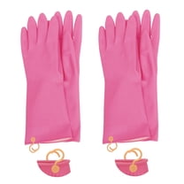 Myungjin (2 Pairs) Reusable Waterproof Household Dishwashing Non-Slip Cleaning Rubber Gloves with Hang-Dry Hook ((Small))