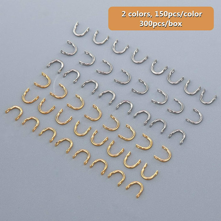 300pcs Fishing Spinner Clevis Spinnerbait Clevis U-Shaped Brass Links 2  Colors Easy Spin Spinner Clevis Spinner Blade Clevis for Lure Making  Fishing