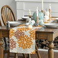 thumbnail image 3 of Orange Dahlia Floral Pinnata Fall Table Runner, Seasonal Autumn Thanksgiving Kitchen Dining Table Decoration for Home Party Decor 13x36 Inch, 3 of 6