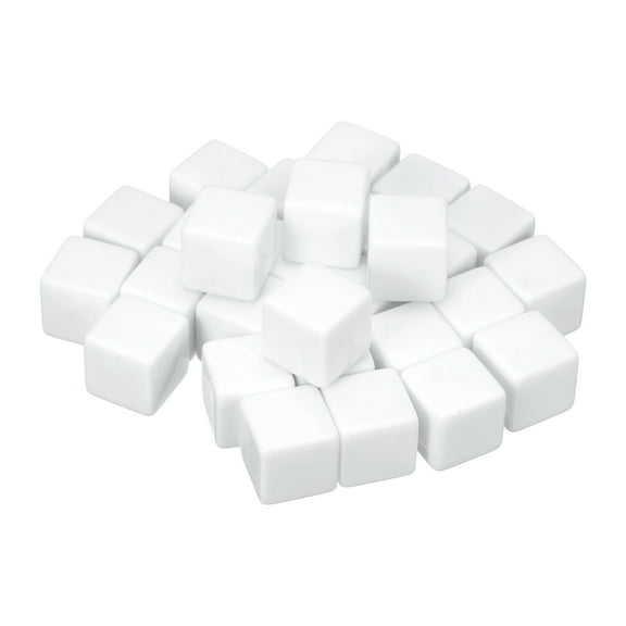 20Pack Acrylic Blank Dice, 20mm/0.79" Acrylic Six Sided Blank White Dice Blocks with Smoothed Surface for Board Games Party Fun