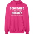 thumbnail image 2 of OXI Hoodie Sweatshirt - I Wake Up Grumpy, Basic Casual Hoodie for Men's and Women Fleece Hoodie Long Sleeve - Heliconia Large, 2 of 3