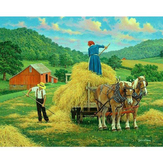 Pintura de diamante 5D DIY Taladro redondo completo Kit de cosecha de otoño Decoración para el hogar Arte Artesanía FLhrweasw Nuevo