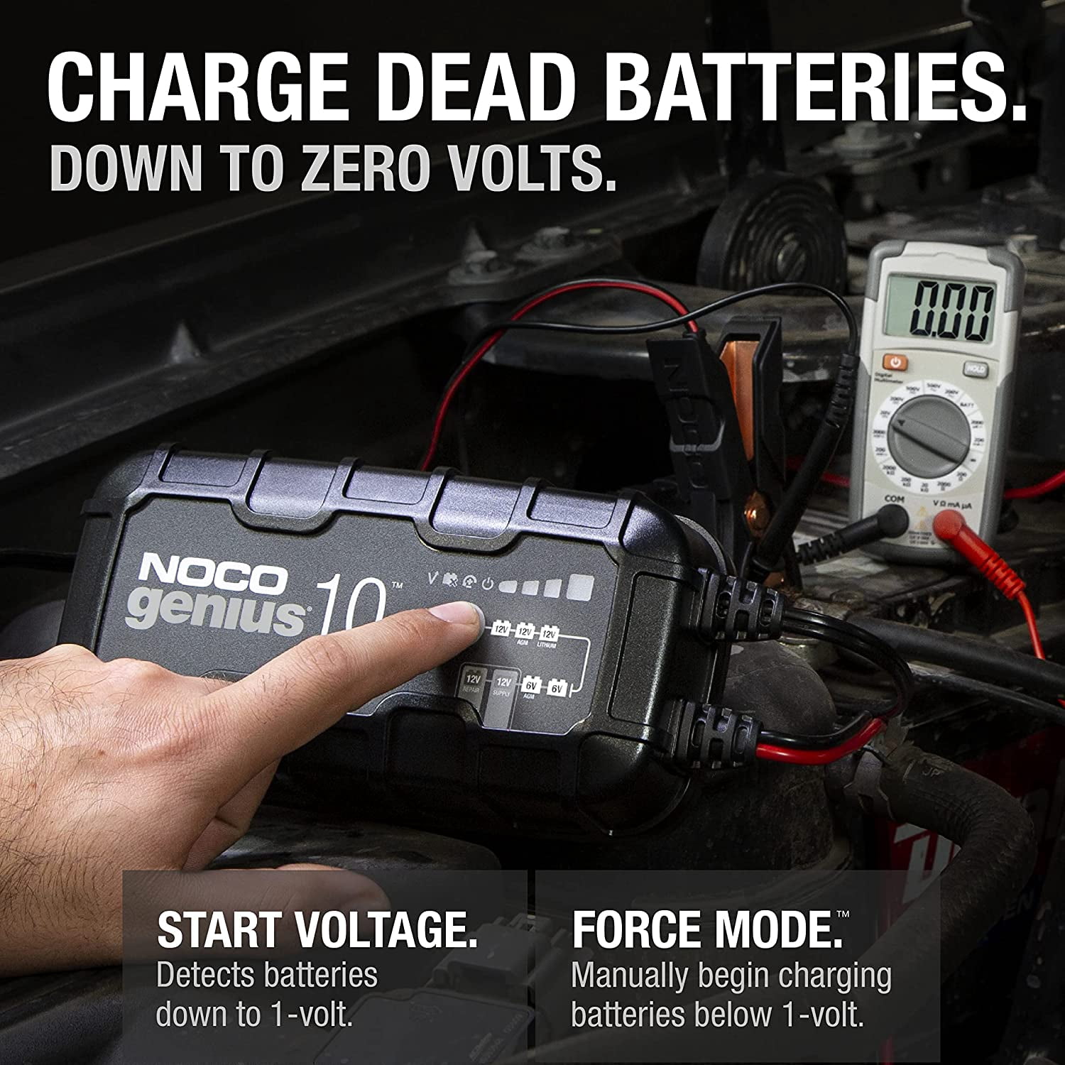 wooow shop GENIUS10: 10A 6V/12V Smart Battery Charger – Automatic Maintainer, Trickle Charger & Desulfator with Overcharge Protection & Temperature Compensation – for Lead-Acid & Lithium Batteries