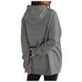 thumbnail image 4 of LYXSSBYX Hoodies for Women Pullover Womens Oversized Hoodies Solid Color Loose and Comfortable Long-Sleeved Round Neck Hooded Sweatshirt Long-Sleeved Hooded Top, 4 of 9