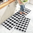thumbnail image 1 of KIMODE Black/White Buffalo Plaid Kitchen Rug Runner Set, 2 Piece Anti Fatigue Cushioned Kitchen Rugs and Mats, Non Slip Waterproof Standing Kitchen Floor Mats (Black and White, 18" x 29"+18" x 47"), 1 of 7