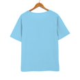 thumbnail image 7 of Baberdicy Button Detail Short Sleeve Tee - Women's Minimalist Solid Color Casual Top, Simple Yet Stylish Crew Neck Basic T-Shirt (Light blue | S), 7 of 7