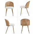 thumbnail image 5 of Dining Chairs Set of 2, LEGAHOME Farmhouse Rattan Dining Room Chairs with Rattan Backrest, Upholstered Kitchen Chairs Set of 2 with Cane Back & Metal Legs, Brown, 5 of 8