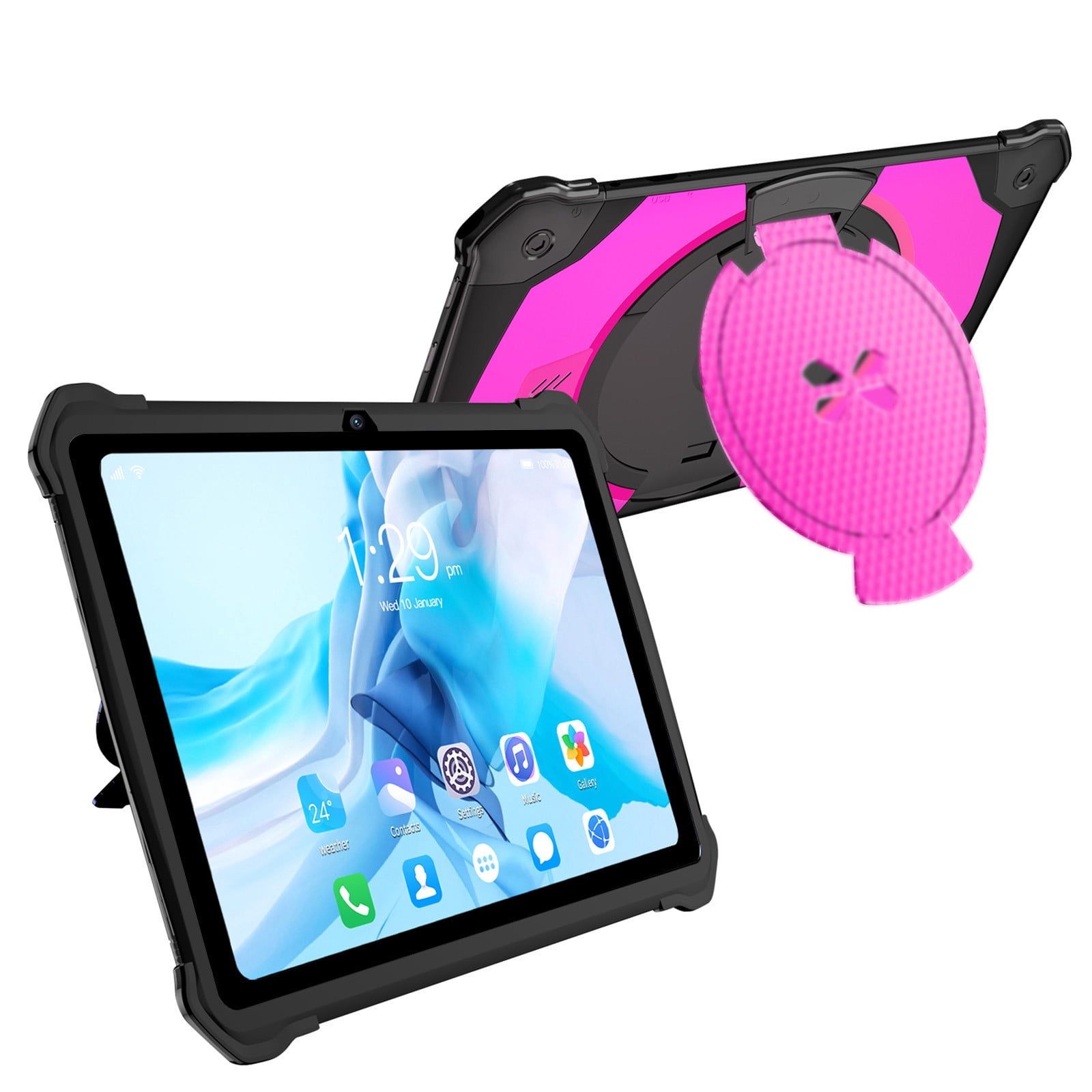 Zznnkj Kids Tablet with 8-Core, 7.1" Android Tablet for Kids with Case Included, HD Touchscreen, WiFi, Bluetooth, Parental Controls, 8000mAh Battery, 16 GB, Ideal Gift for Children, Pink