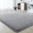thumbnail image 1 of GFDYREE Rectangle Ultra Soft Area Rugs Fluffy Carpets for Bedroom Living Room Shaggy Floor Rug Home Decor Mats, 4 x 5.3ft, Grey, 1 of 7